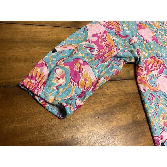 Lilly Pulitzer Alia Flamingo Size Medium Fringe Shift Dress Cover Up - Picture 14 of 14